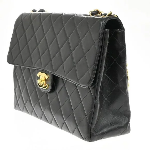 CHANEL CC Matelasse 30 Chain Shoulder Bag Leather Black GHW Vintage 359RF616 - Picture 2 of 16